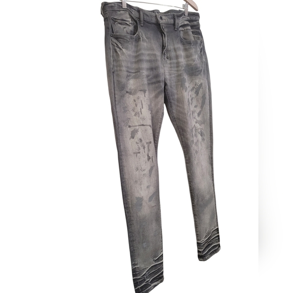 New PRPS Jeans Men's 38 x 34 Bleach Paint Splatter Distressed Skinny Fit Jeans - Picture 2 of 6